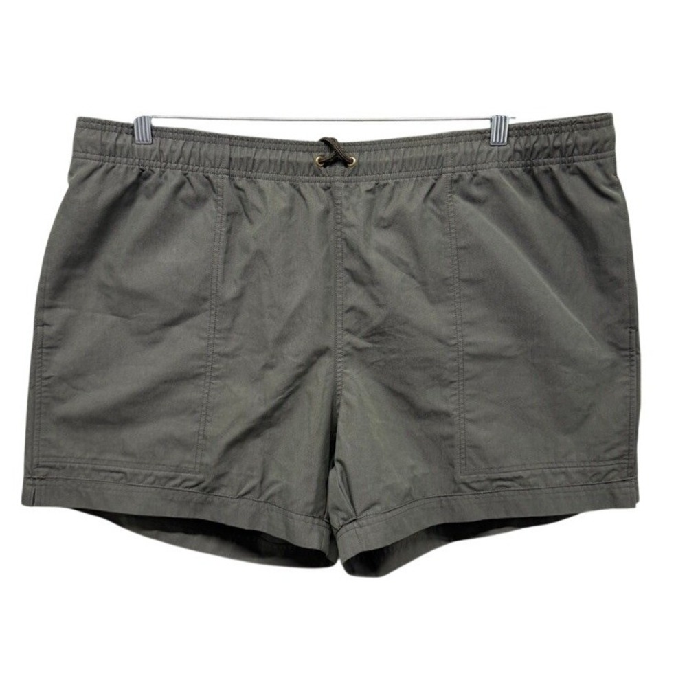 Filson River Shorts Mens XXL Olive Green Cotton Nylon Elastic Waist Drawstring